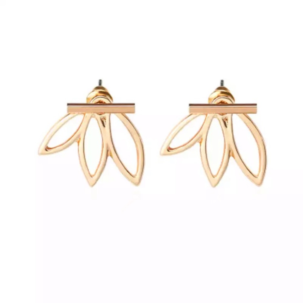 🆕 Lotus Earring Jackets Studs - Picture 6 of 9